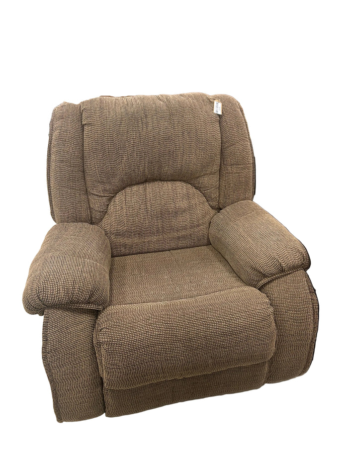 Brown Plush Fabric Recliner