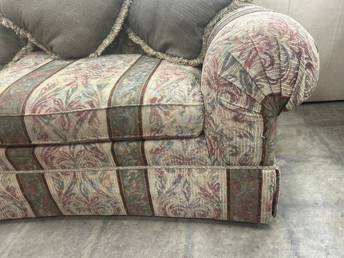 Traditional Striped Floral Tapestry Sofa