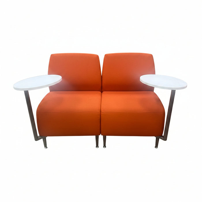 Modular Orange Lounge Chairs w/ Tables