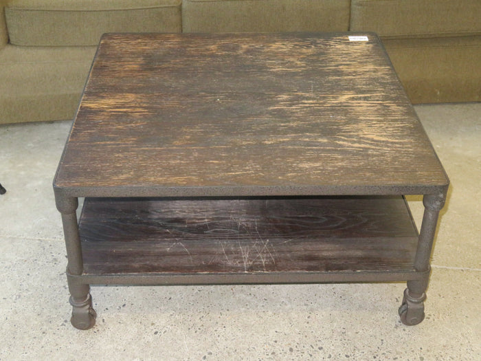 34"W Dutch Industrial Square Coffee Table