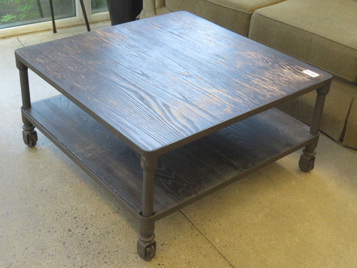 34"W Dutch Industrial Square Coffee Table