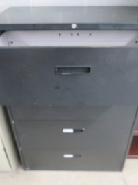 36"W Metal Filing Cabinet in Black with 4 Drawers