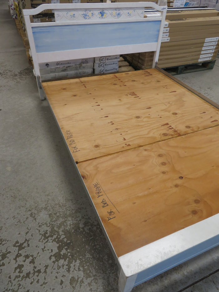 56.5"W White Painted Bedframe - Double
