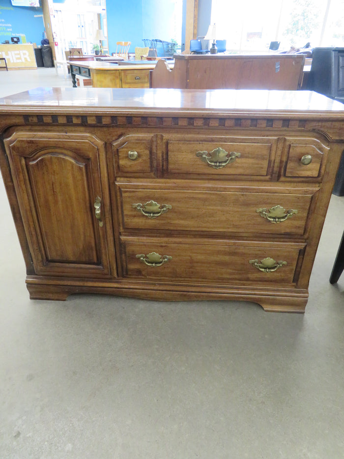 44"W 3-Drawer Wooden Dresser with Cupboard