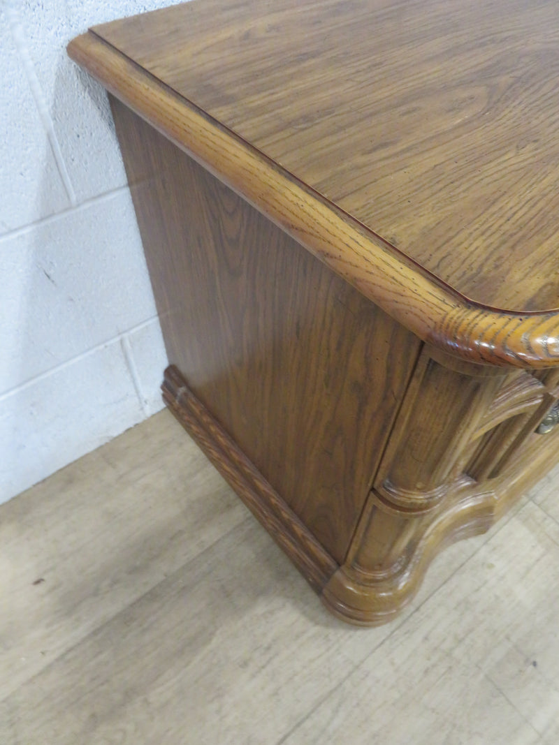 Two Drawer Side Table in Wood