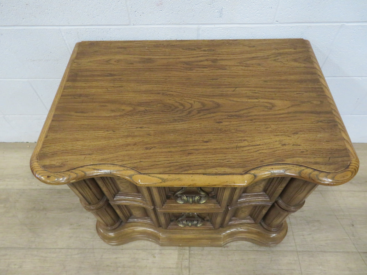 Two Drawer Side Table in Wood