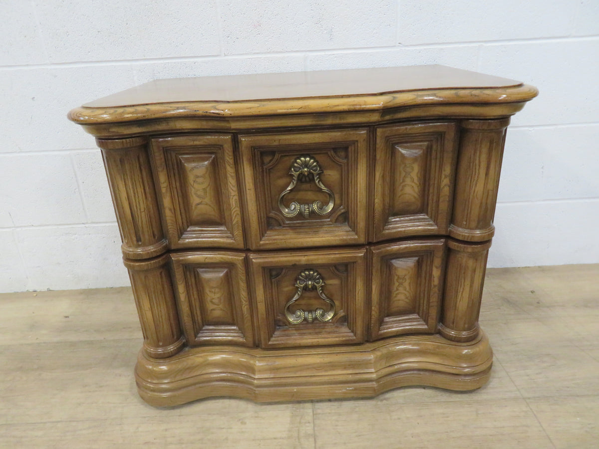 Two Drawer Side Table in Wood