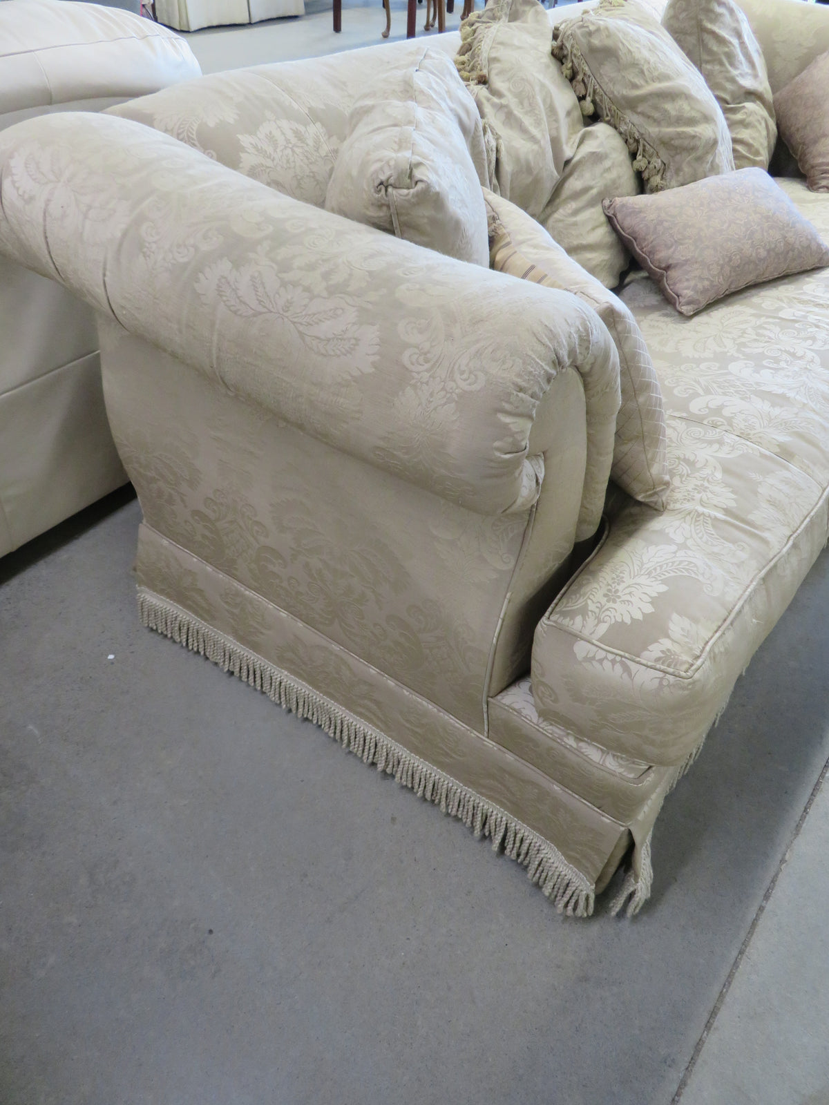 Beige 3-Seat Sofa with Cushions