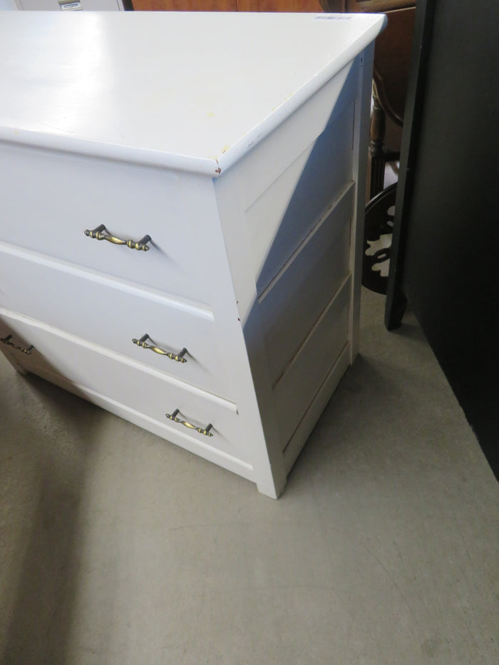 34"W 3-Drawer Wooden Dresser Painted White