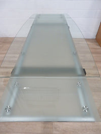 Glass Dining Table with Two leaves