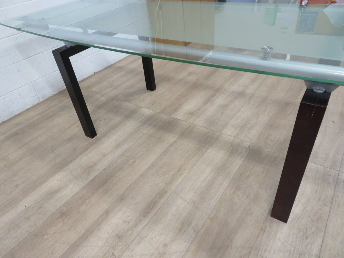 Glass Dining Table with Two leaves