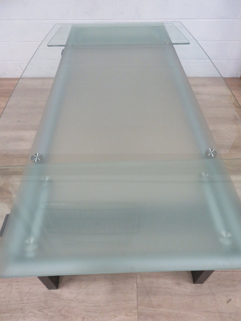 Glass Dining Table with Two leaves