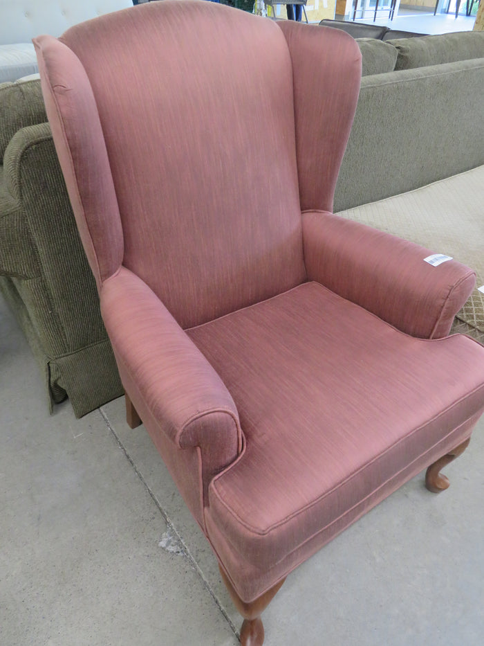 29"W Light Burgundy Wingback Chair