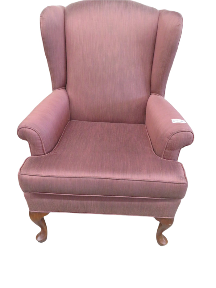 29"W Light Burgundy Wingback Chair