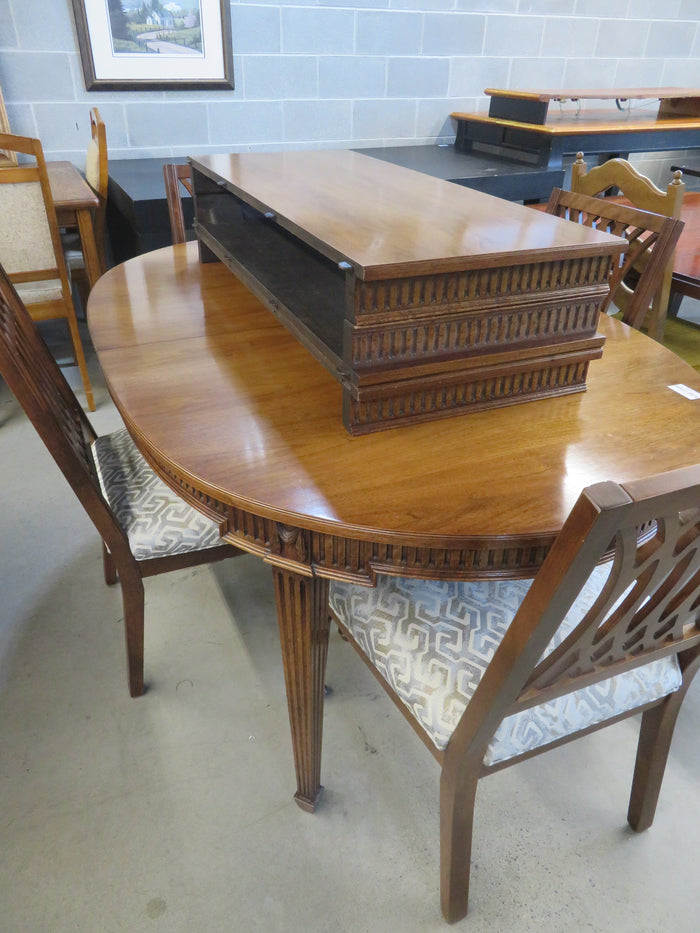 64"W Dining Table with Four Chairs and Three Leaves