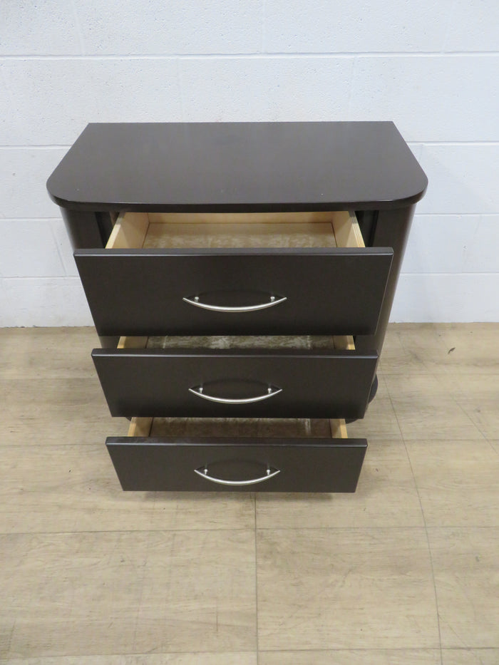 Three Drawer Side Table in Black