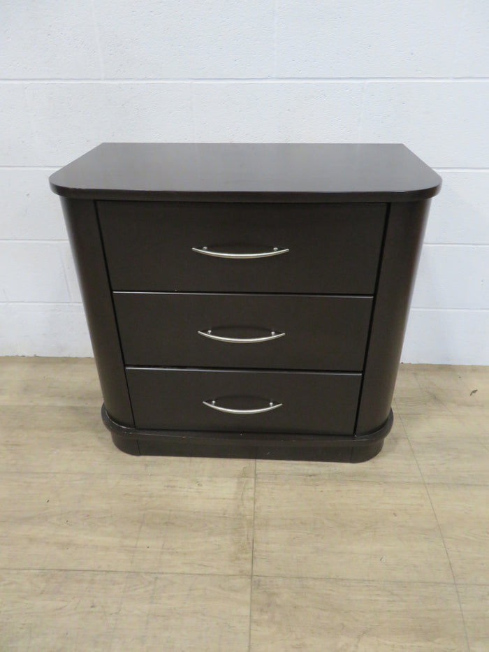 Three Drawer Side Table in Black