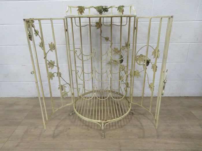 Vintage 9 Bottle Capacity Wrought Iron Wine Rack