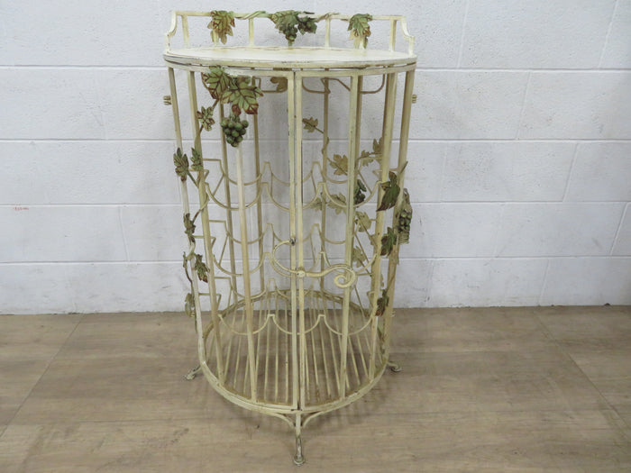 Vintage 9 Bottle Capacity Wrought Iron Wine Rack