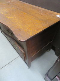 46"W 3-Drawer Oak Dresser on Casters