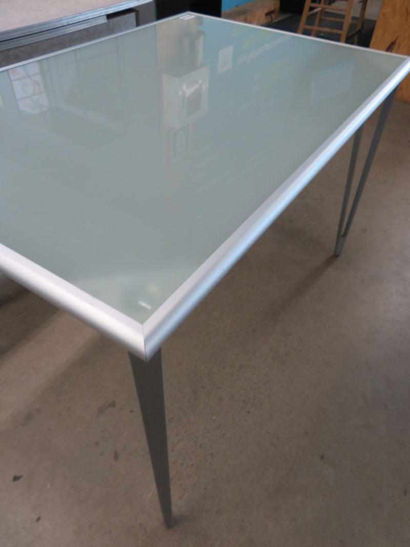 46"W Modern Dining Table with Glass Top