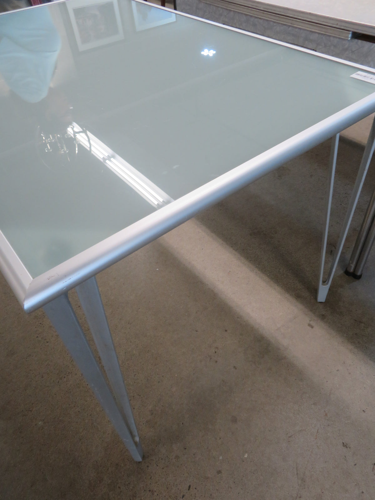 46"W Modern Dining Table with Glass Top