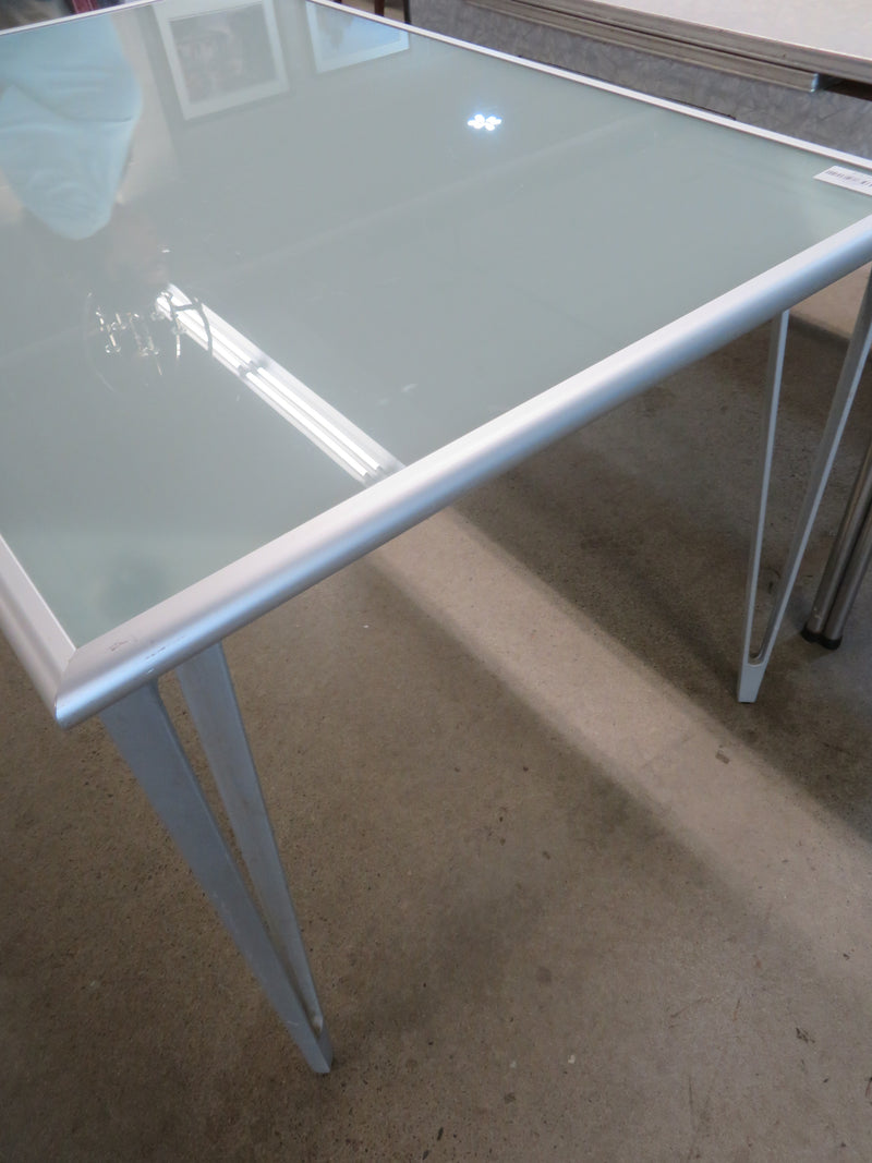 46"W Modern Dining Table with Glass Top