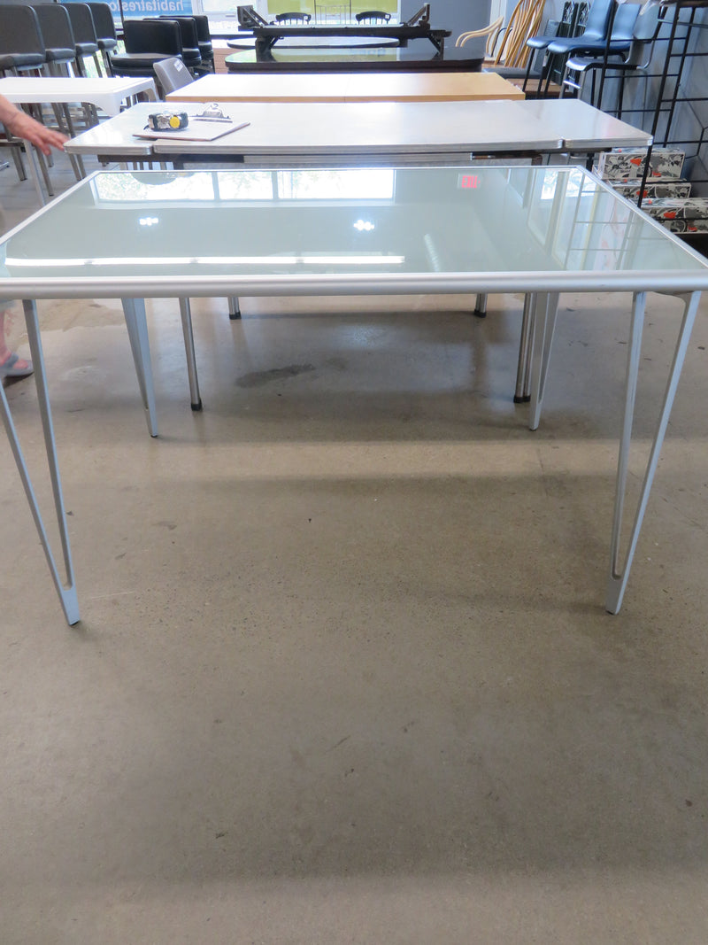 46"W Modern Dining Table with Glass Top