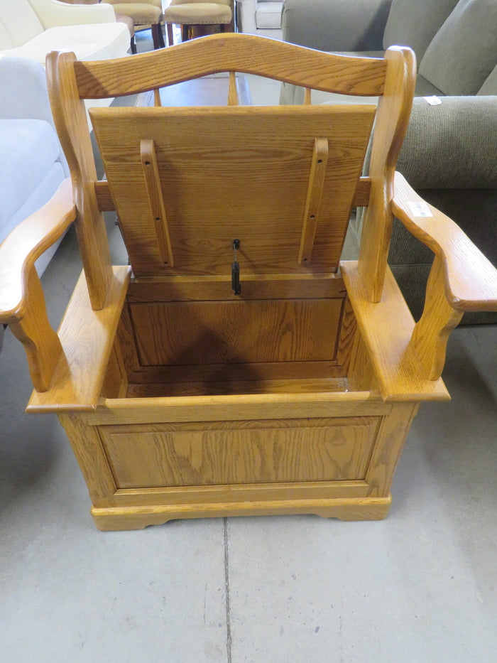 30.5"W Oak Bench with Storage