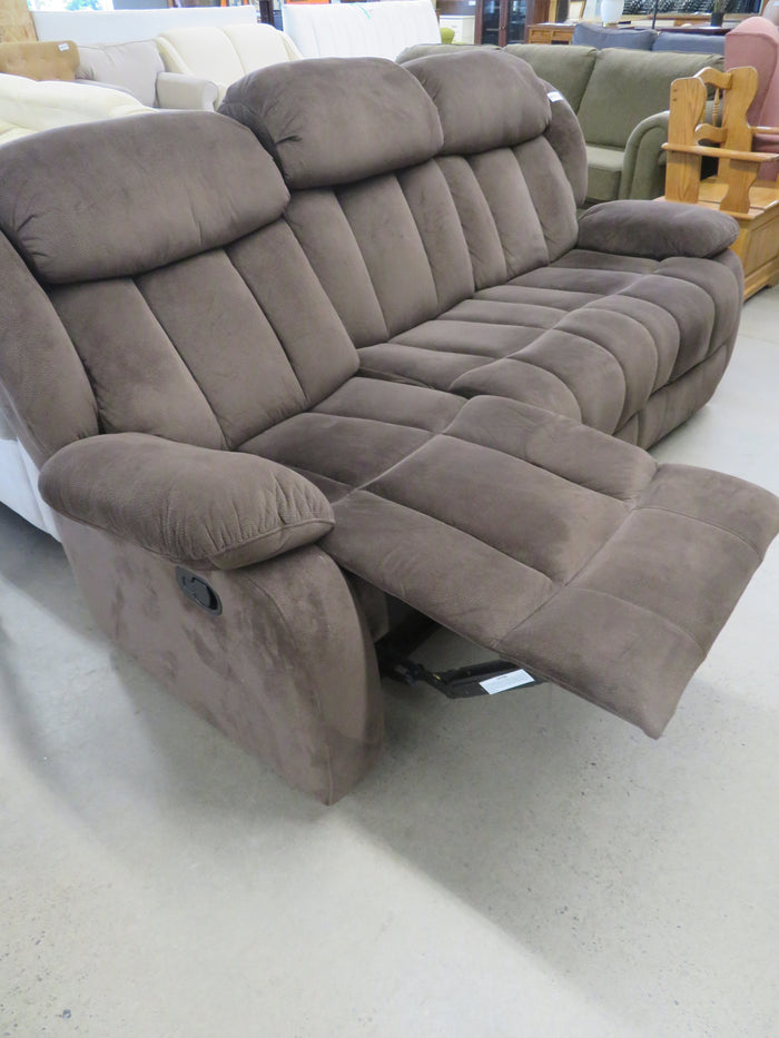 84"W Large 3-Seat Recliner Sofa in Brown