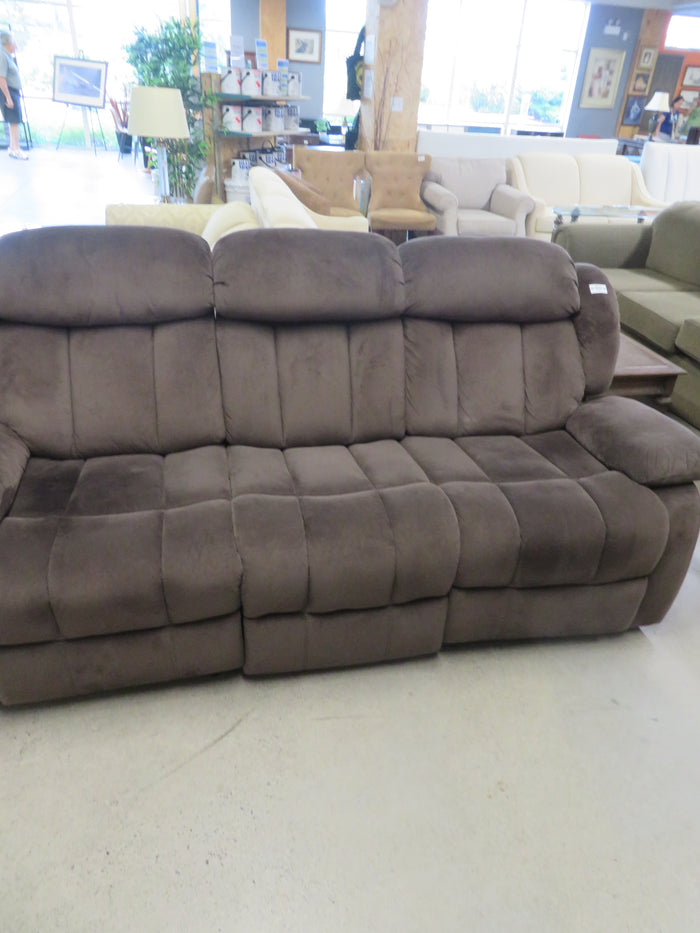 84"W Large 3-Seat Recliner Sofa in Brown