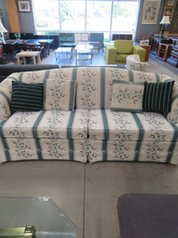 84"W Love Seat in Striped Fabric
