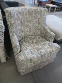 30"W Armchair in Striped Fabric