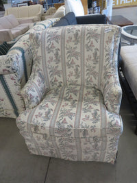 30"W Armchair in Striped Fabric