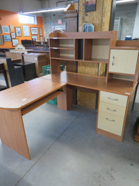 60"W 3-Piece Corner Desk with Shelving