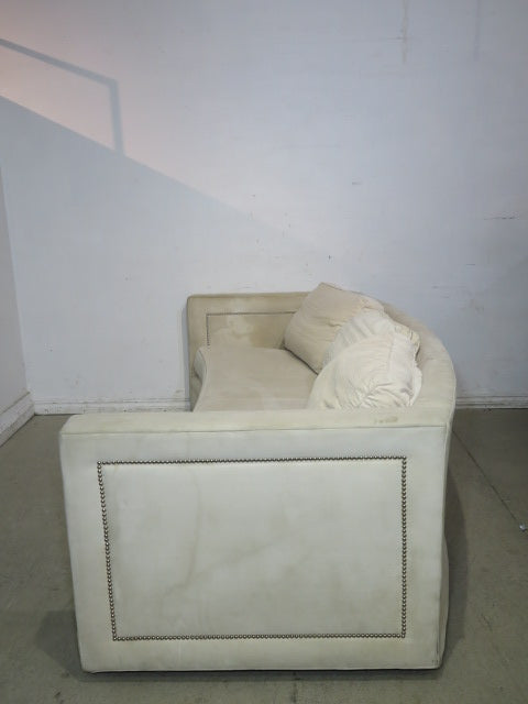 Studded Cream Crescent Sofa