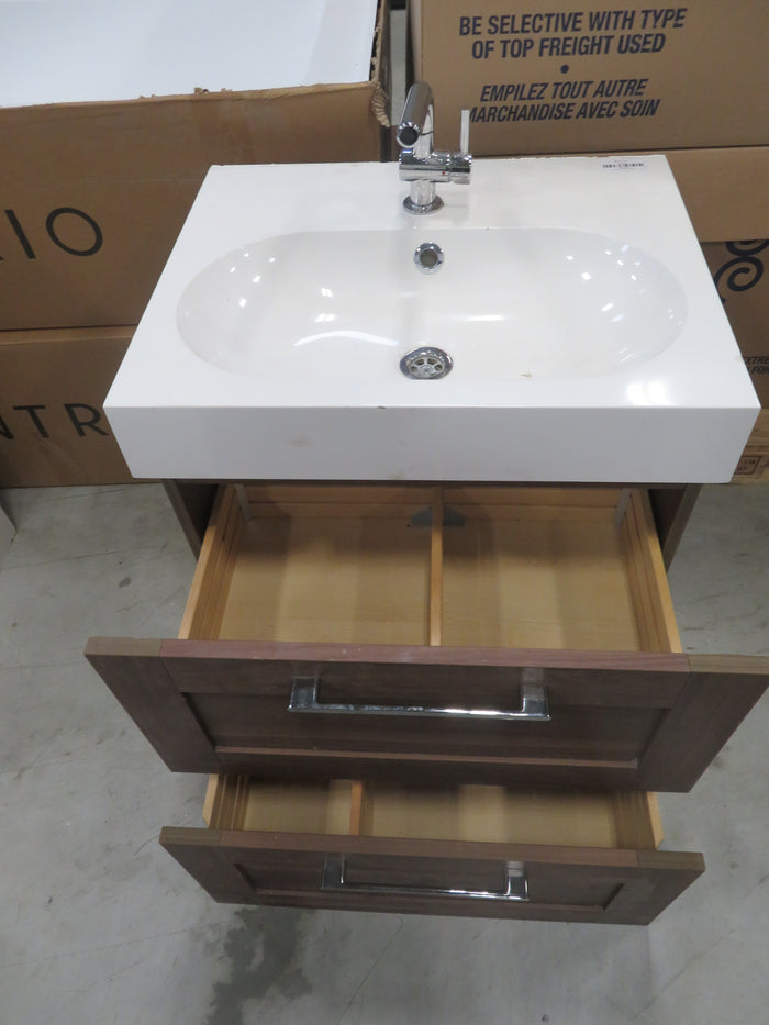 24"W Wall Mount Vanity with Two Drawers
