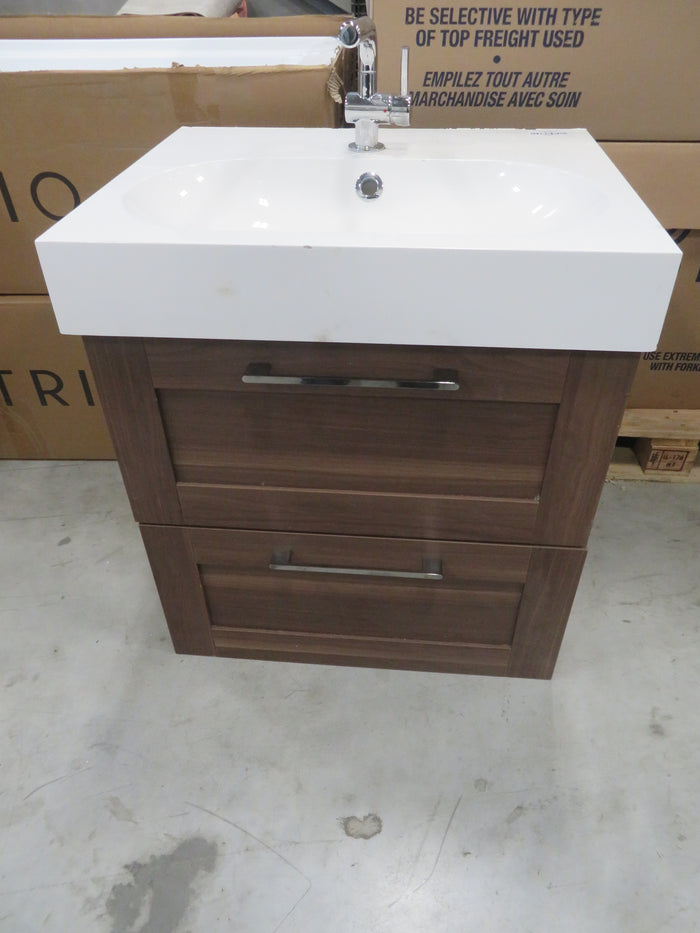 24"W Wall Mount Vanity with Two Drawers