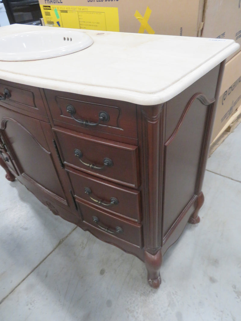 49"W Vanity with Single Sink on Wooden Base