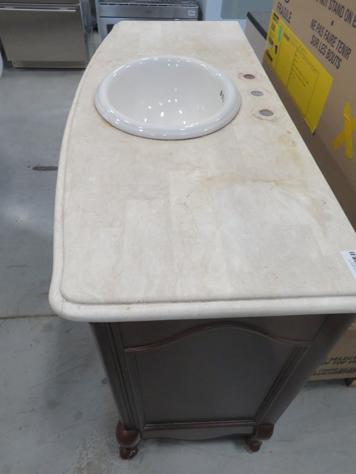 49"W Vanity with Single Sink on Wooden Base