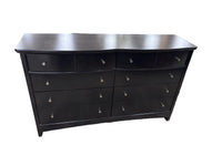 Black Wooden 8-Drawer Dresser