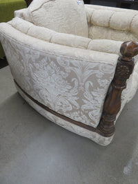 42"W Unique Armchair with Wooden Accents