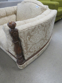 42"W Unique Armchair with Wooden Accents