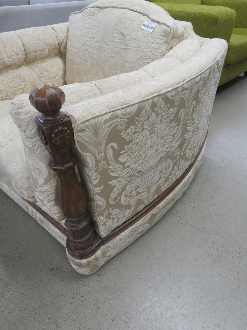42"W Unique Armchair with Wooden Accents