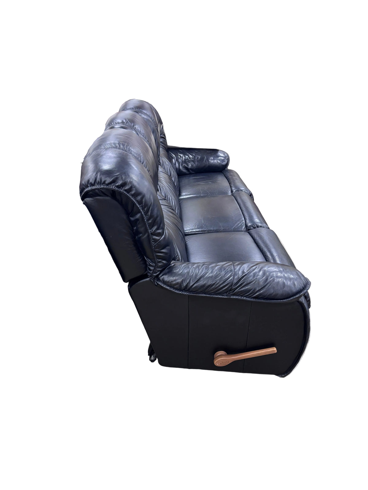 Black Leather Reclining 3-Seater Sofa