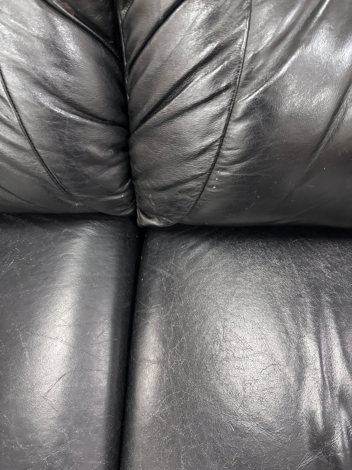Black Leather Reclining 3-Seater Sofa