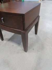 24"W Dark Wood Side Table with Single Drawer