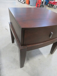 24"W Dark Wood Side Table with Single Drawer