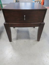 24"W Dark Wood Side Table with Single Drawer