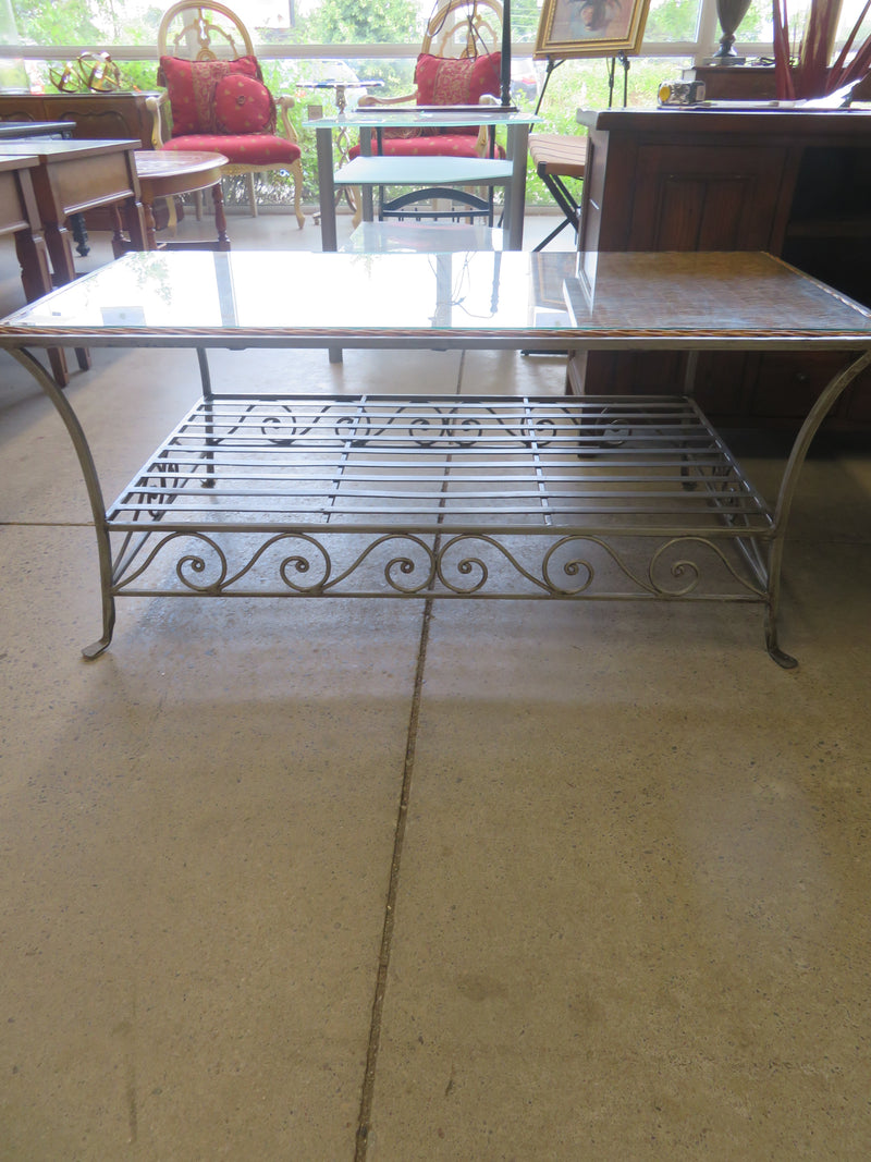 41"W Wrought Iron Coffee Table